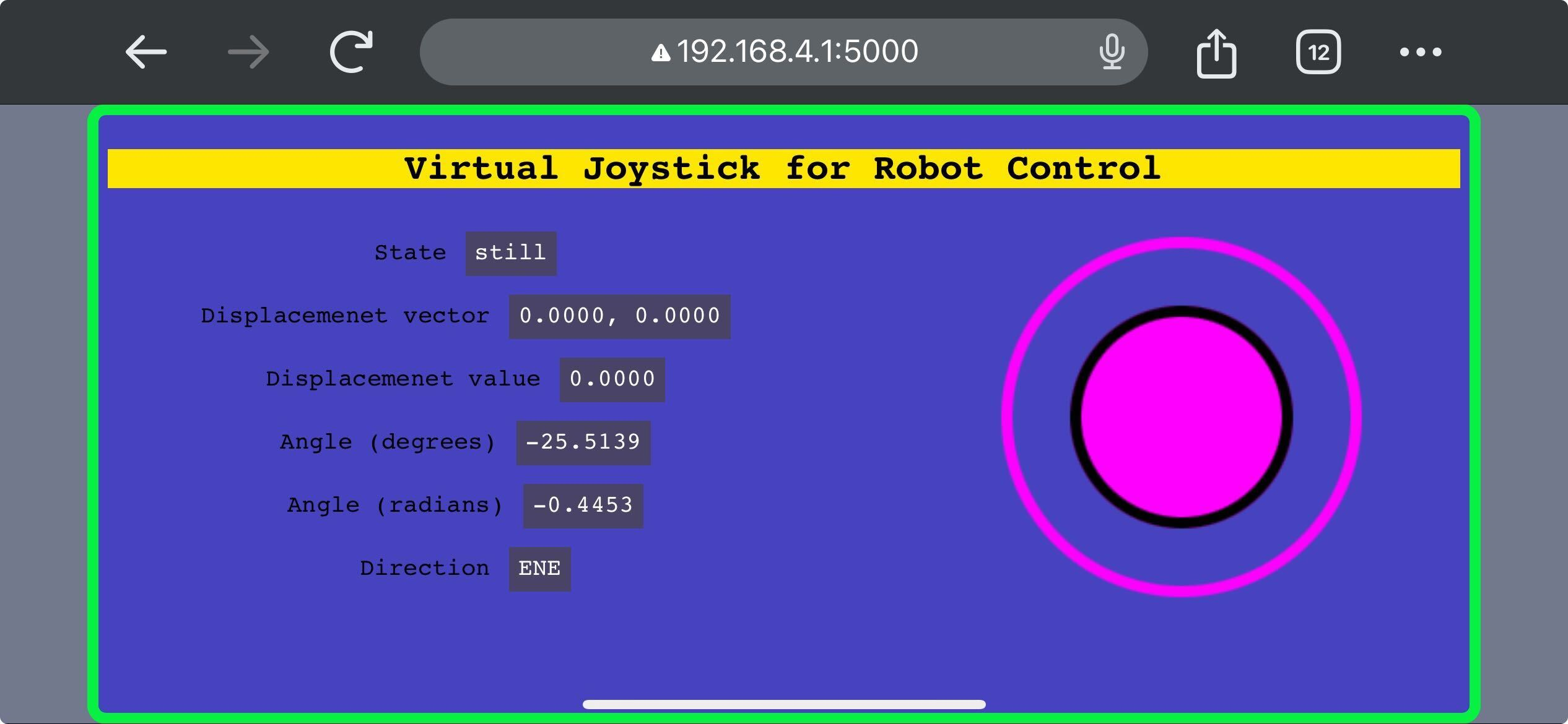 Joystick control panel